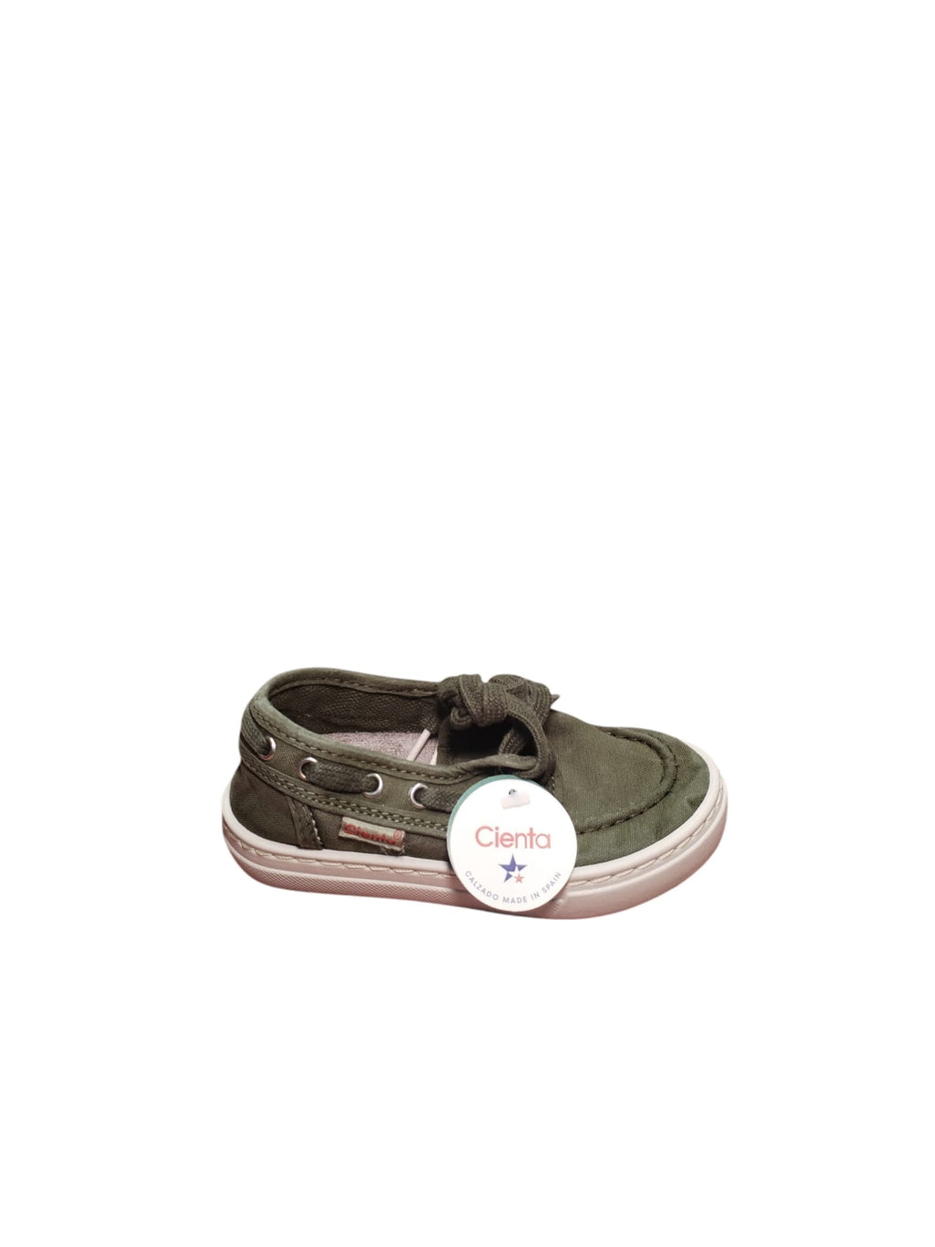 Scarpe da Barca Cienta per Bambini in Tela Beige