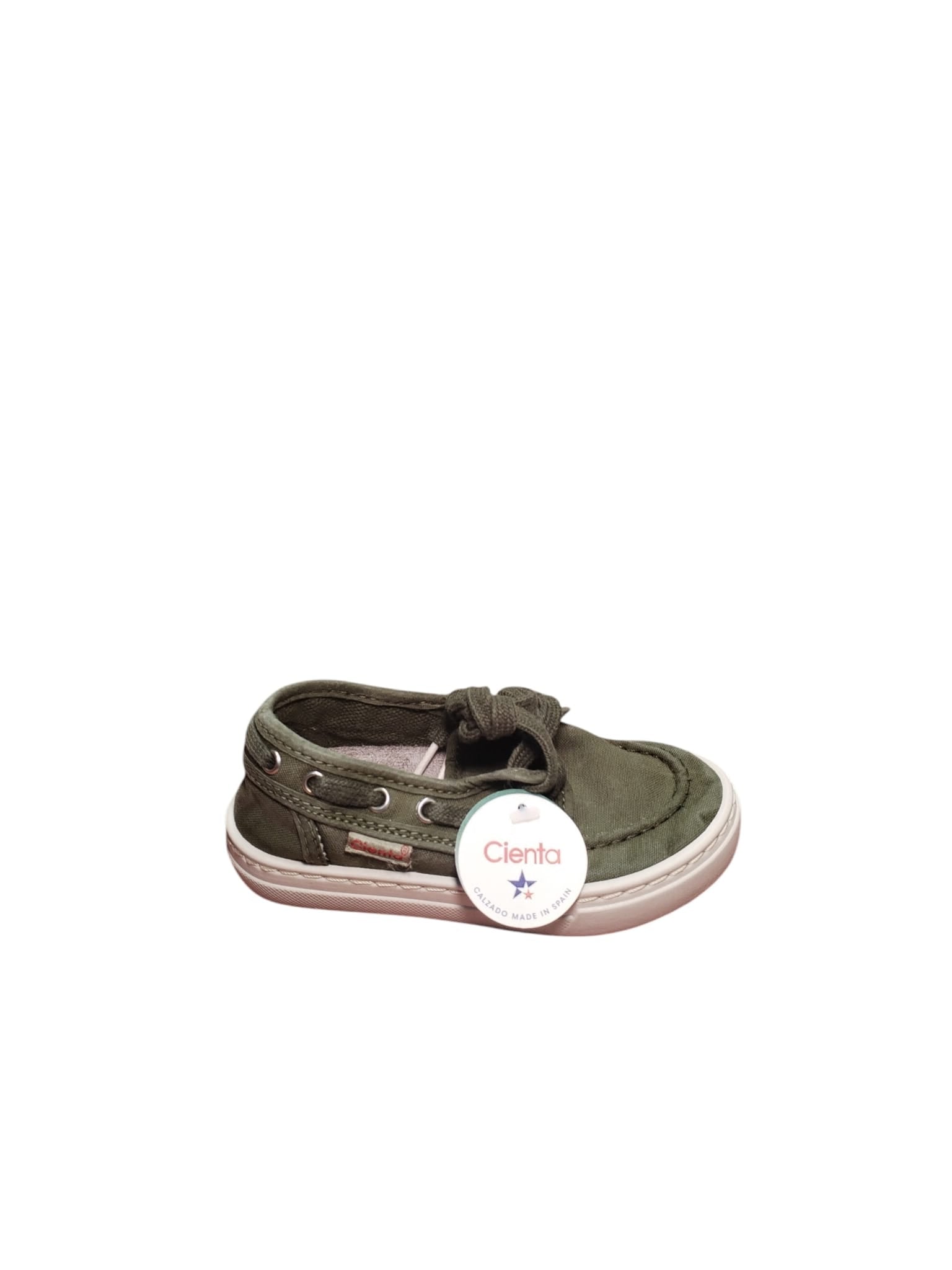 Scarpe da Barca Cienta per Bambini in Tela Beige
