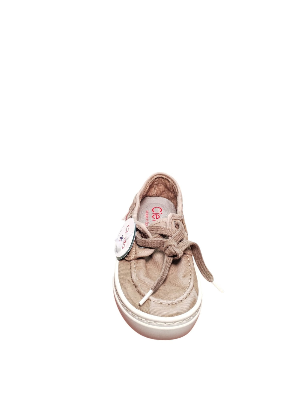 Scarpe da Barca Cienta per Bambini in Tela Beige