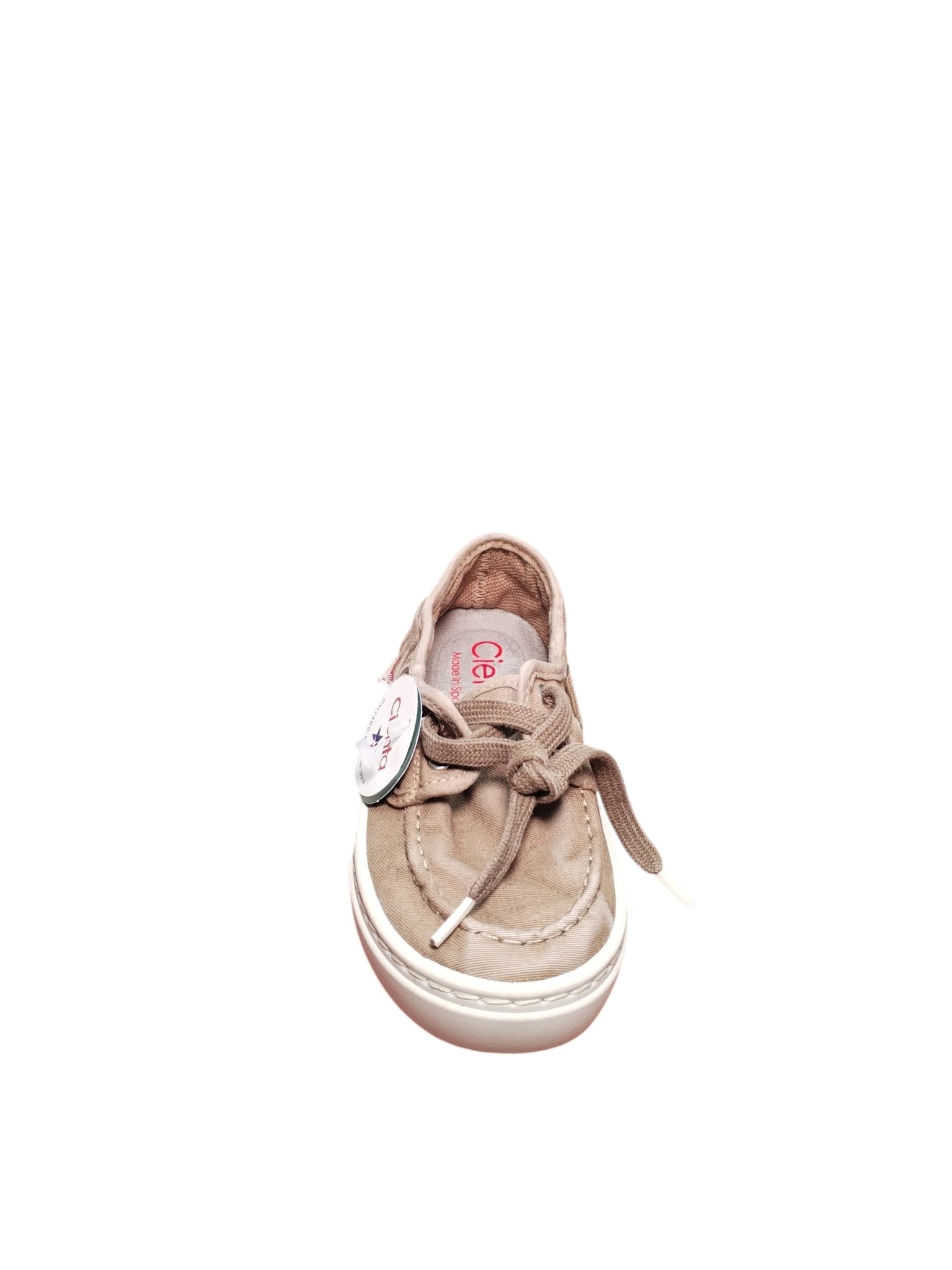 Scarpe da Barca Cienta per Bambini in Tela Beige