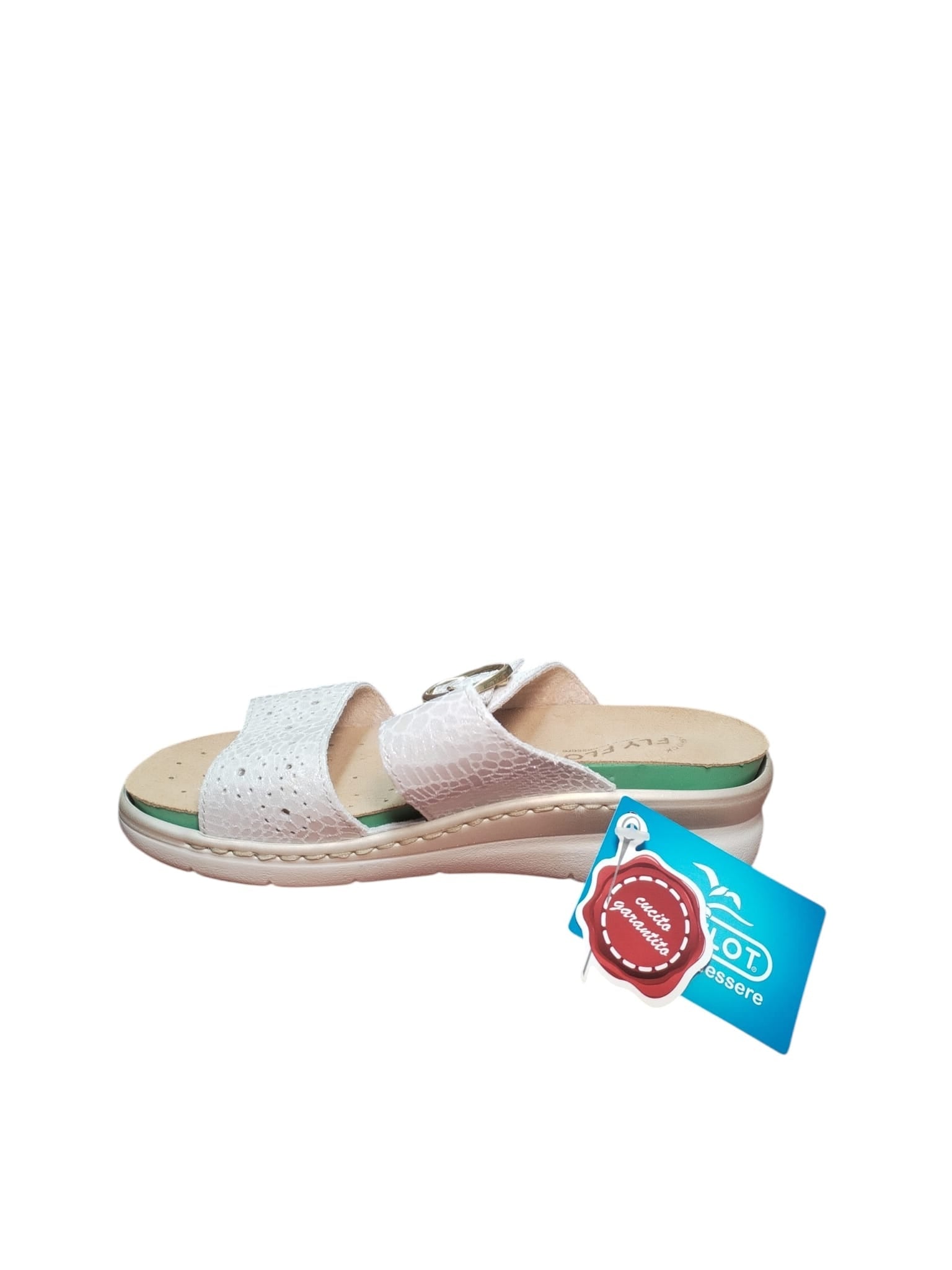Sandali Donna Comfort Fly Flot Bianco con Fibbia Regolabile