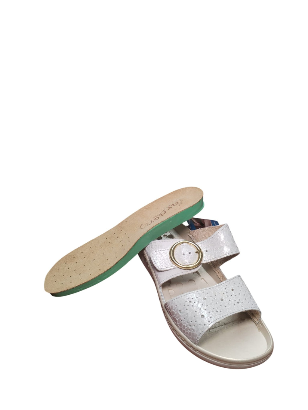 Sandali Donna Comfort Fly Flot Bianco con Fibbia Regolabile