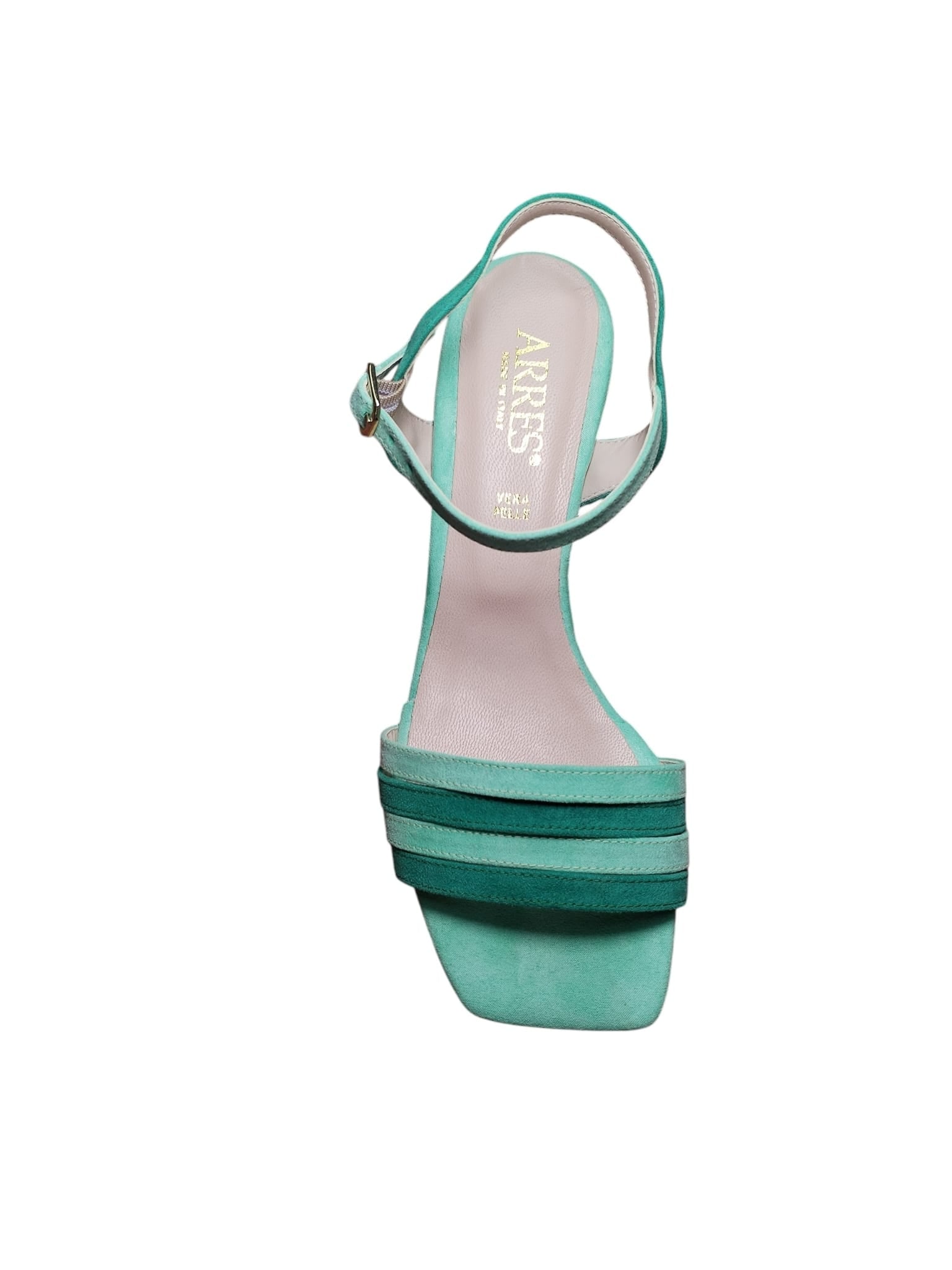 Sandali ARRES donna Suede Verde Menta con Tacco Basso