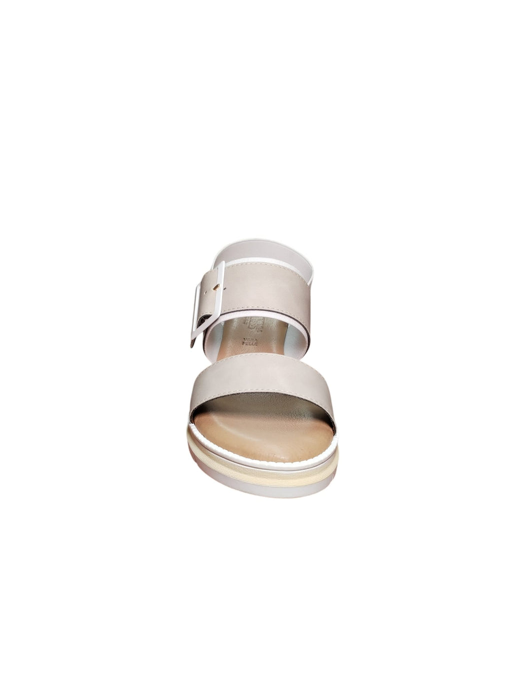 Sandalo Donna ARRES con Zeppa Comfort Beige e Bianco