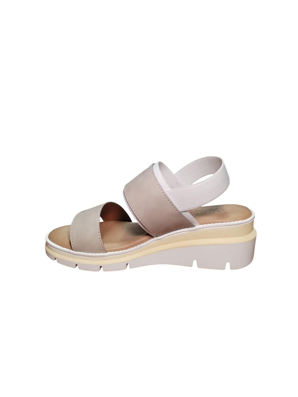 Sandalo Donna ARRES con Zeppa Comfort Beige e Bianco