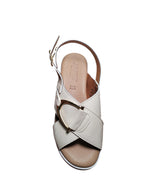 Sandali ARRES Donna con Zeppa Beige e Fibbia Dorata