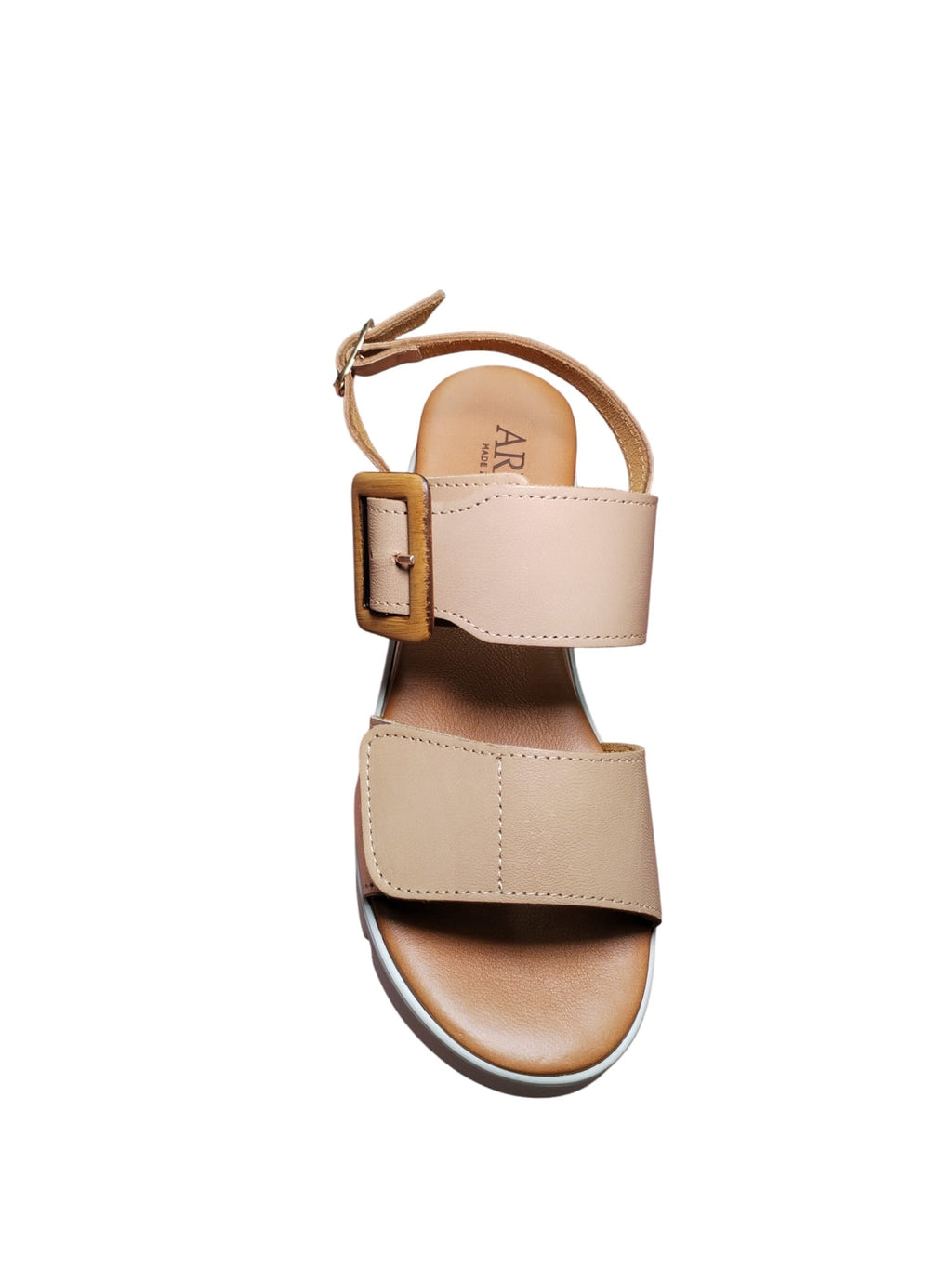 Sandali ARRES Donna Platform Beige con Fibbia e Velcro