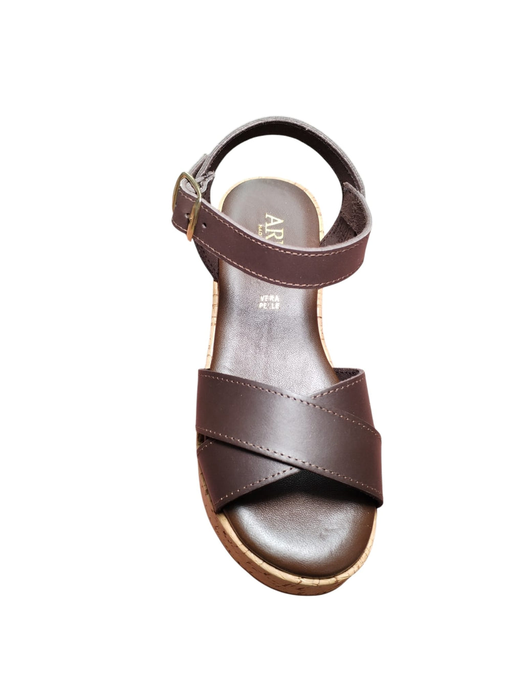 Sandali ARRES Donna con Zeppa in Sughero e Fasce Beige