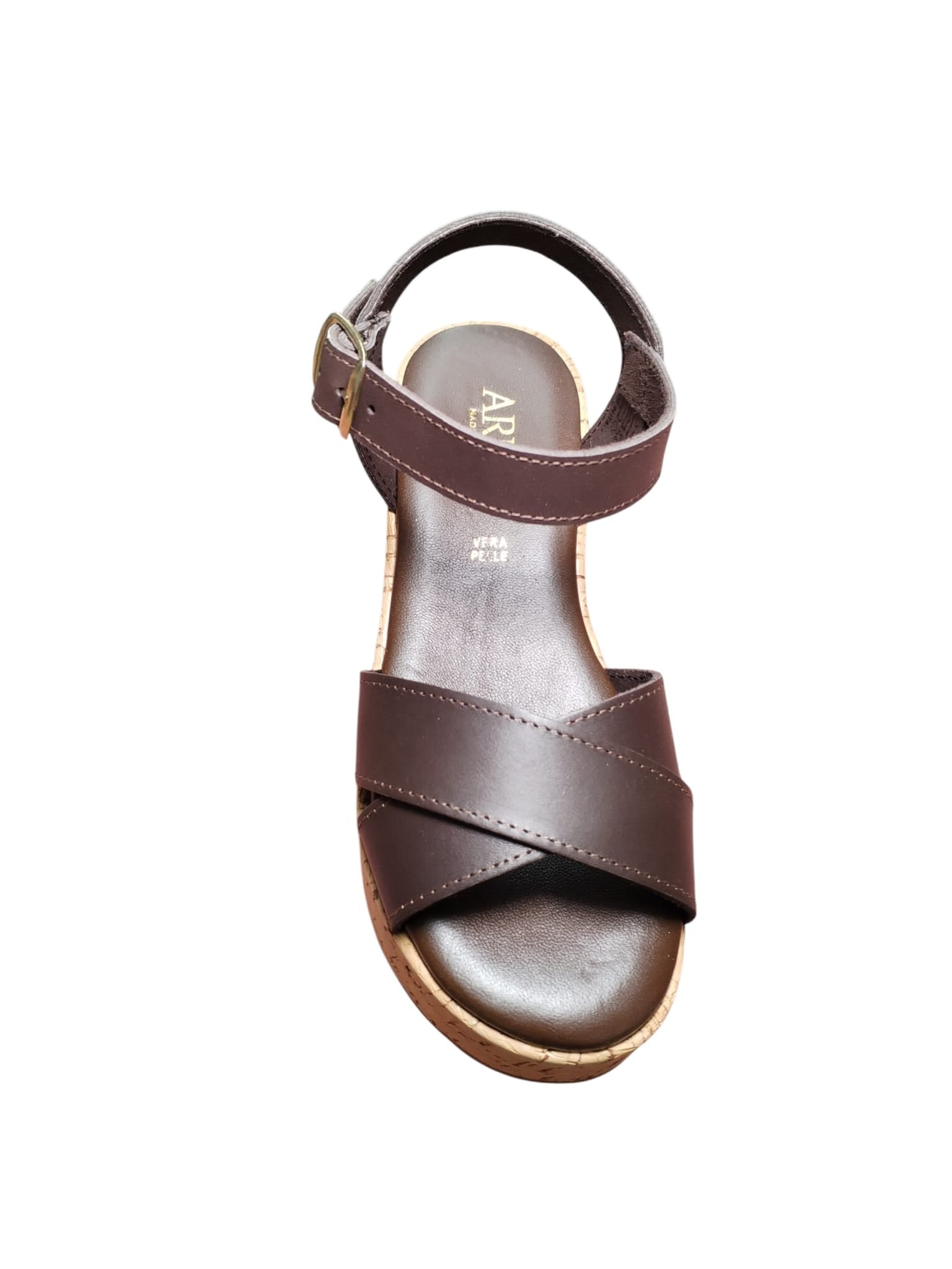 Sandali ARRES Donna con Zeppa in Sughero e Fasce Beige