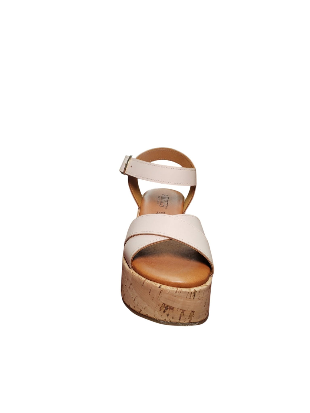 Sandali ARRES Donna con Zeppa in Sughero e Fasce Beige