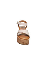 Sandali ARRES Donna con Zeppa in Sughero e Fasce Beige