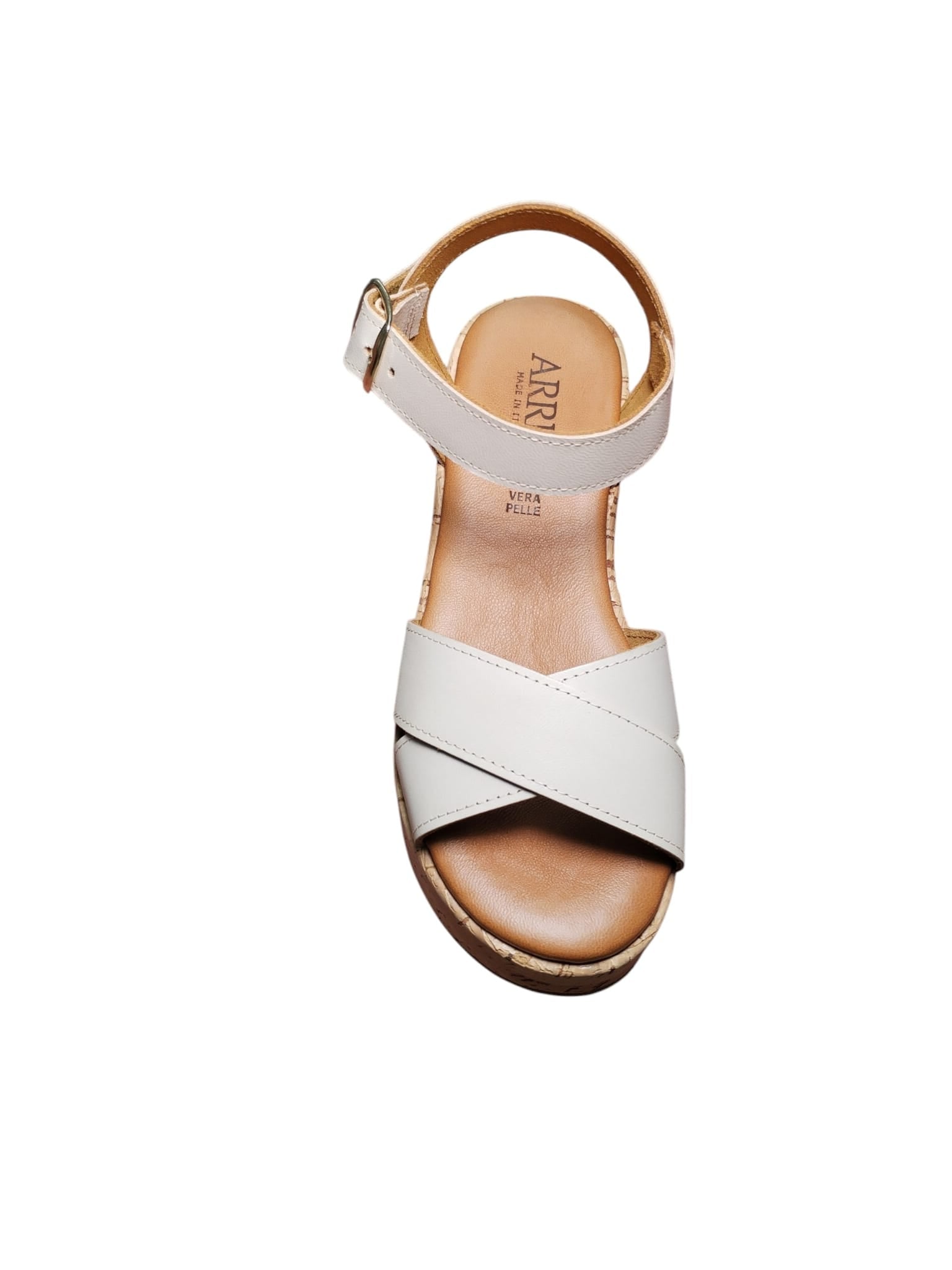Sandali ARRES Donna con Zeppa in Sughero e Fasce Beige
