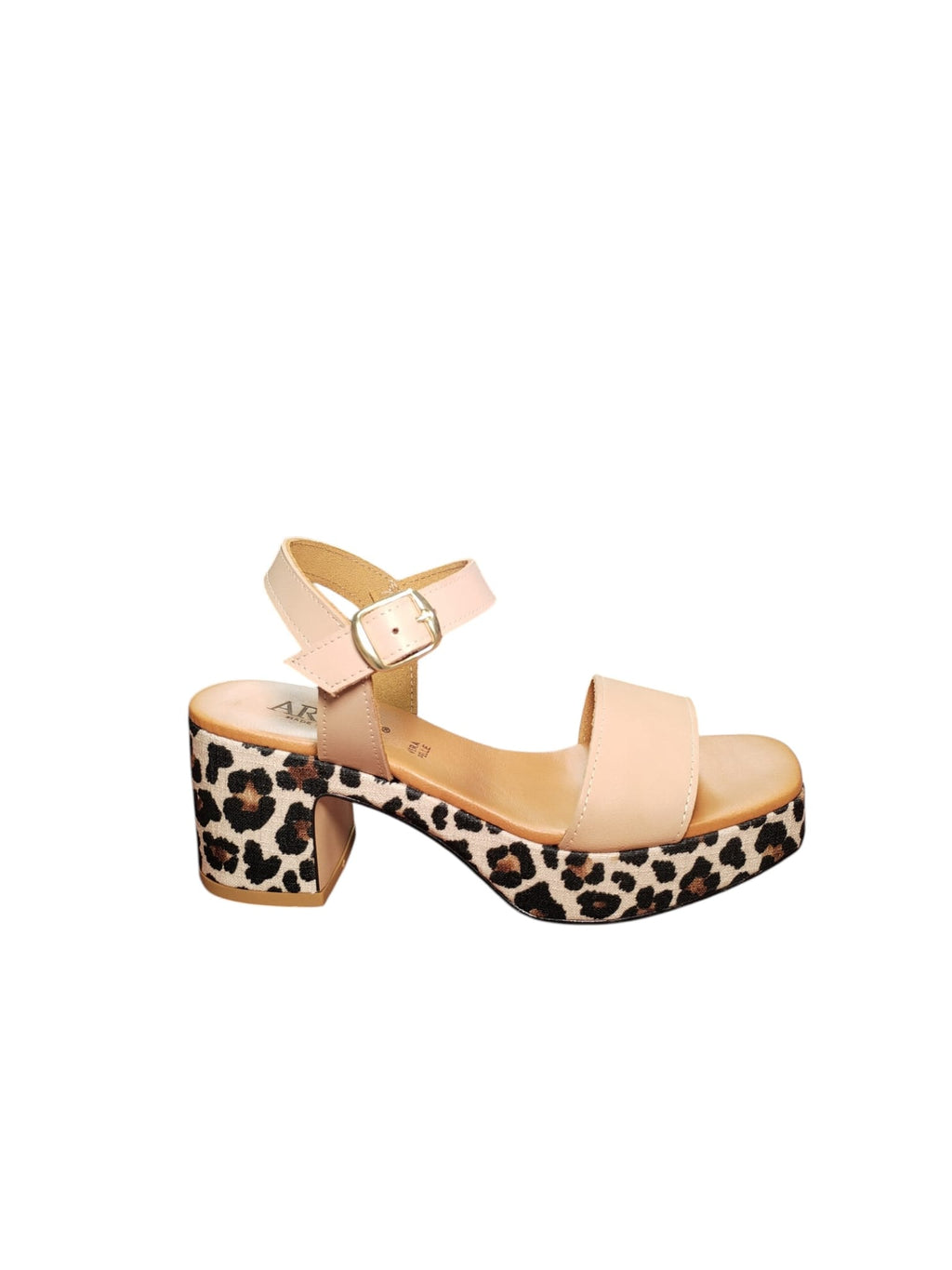 Sandali Donna ARRES con Tacco e Plateau Stampa Leopardata
