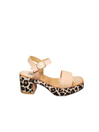 Sandali Donna ARRES con Tacco e Plateau Stampa Leopardata