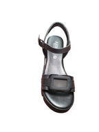 Sandali ARRES Platform Neri Donna con Suola Chunky e Dettaglio Argento