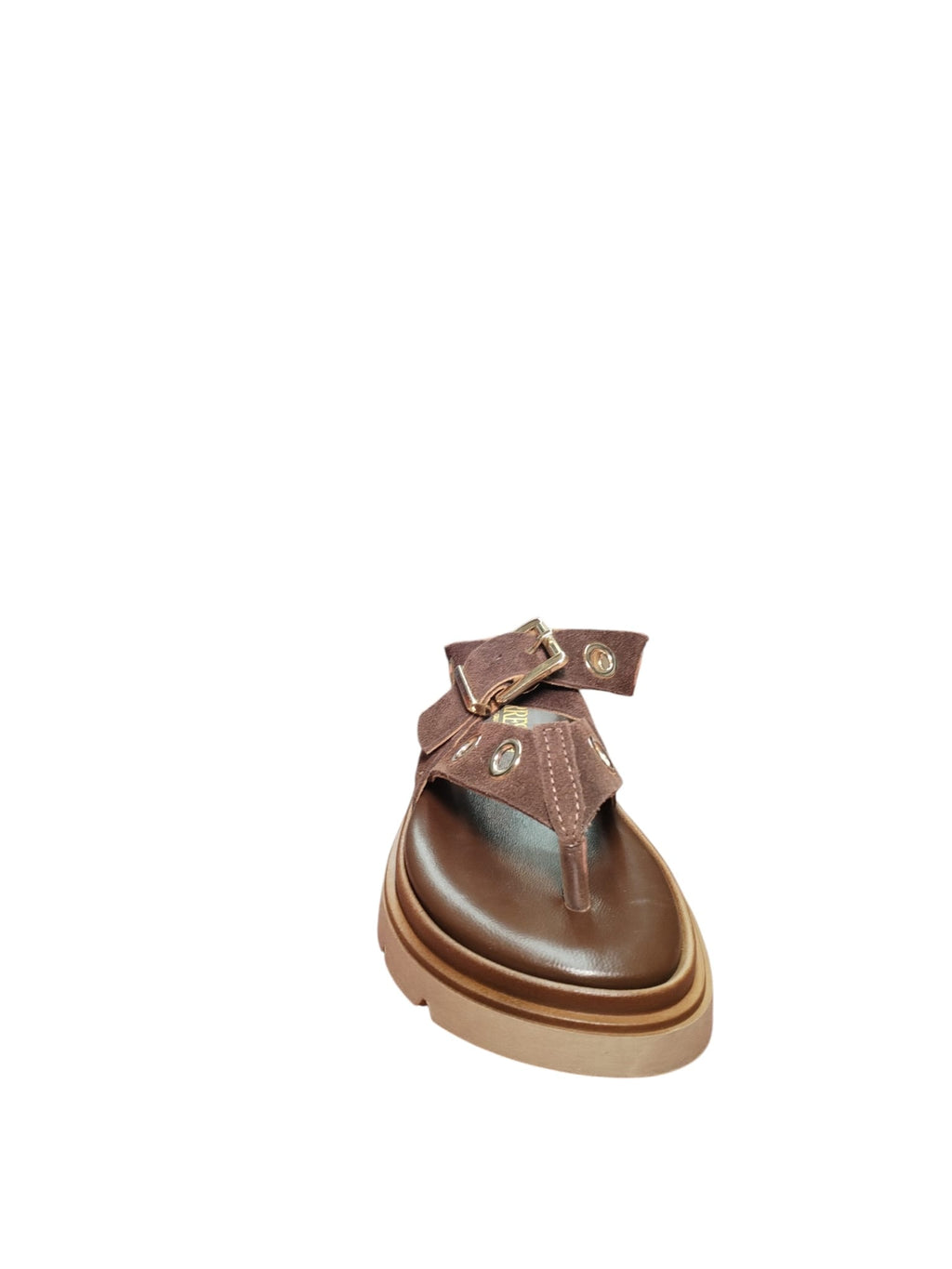 Sandali ARRES Donna Marroni con Occhielli e Suola Platform