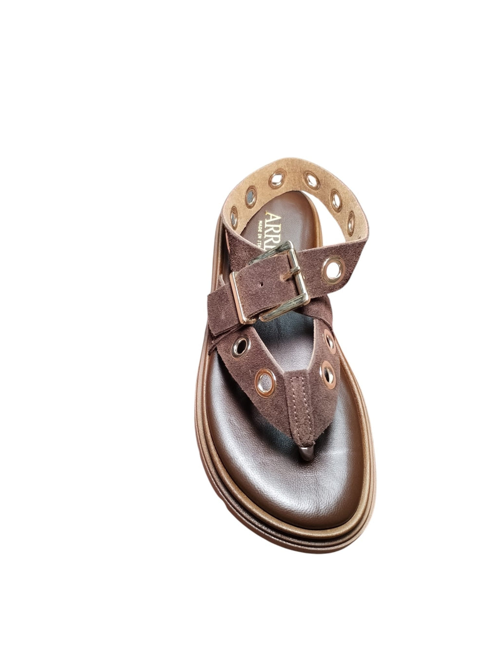 Sandali ARRES Donna Marroni con Occhielli e Suola Platform