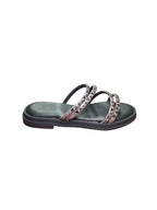 Sandali Donna Arres con Fasce Borchiate Argento