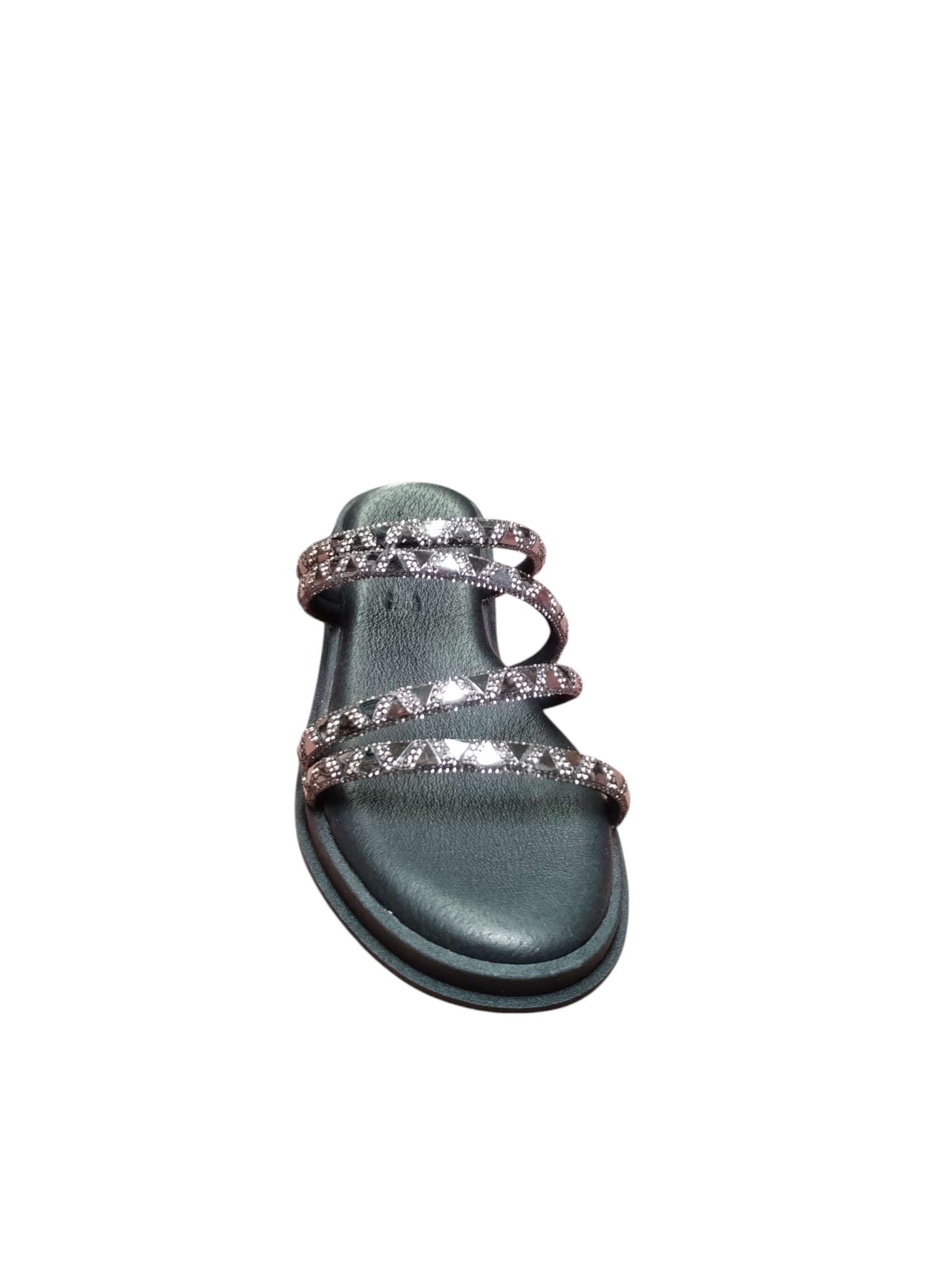 Sandali Donna Arres con Fasce Borchiate Argento