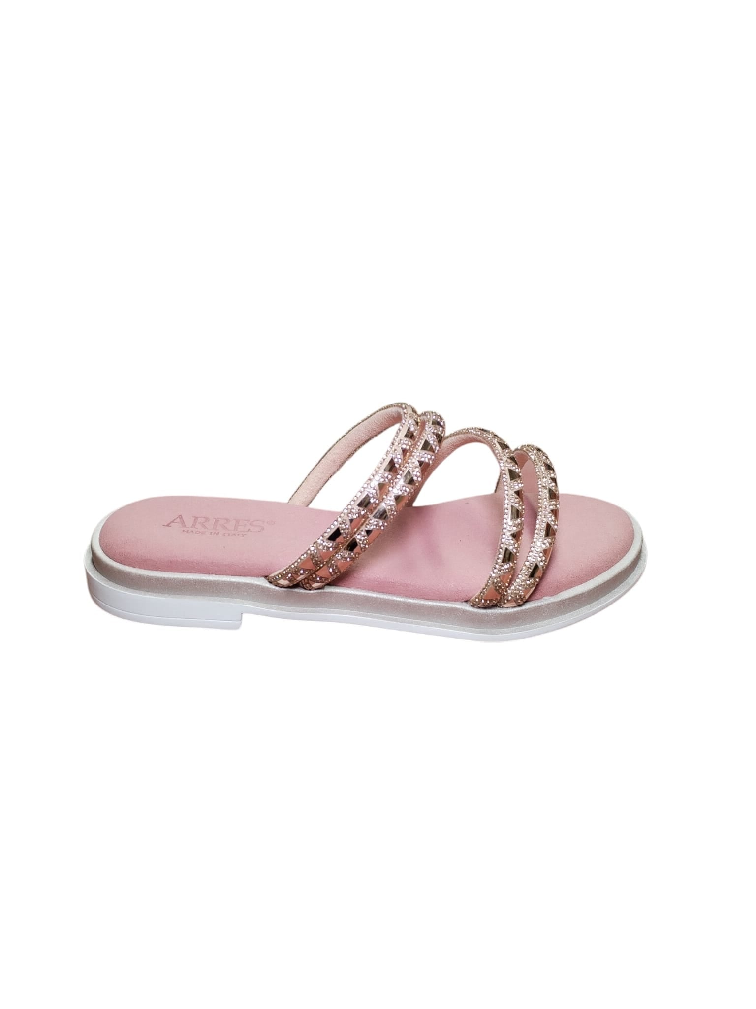 Sandali Donna Arres con Fasce Borchiate Argento