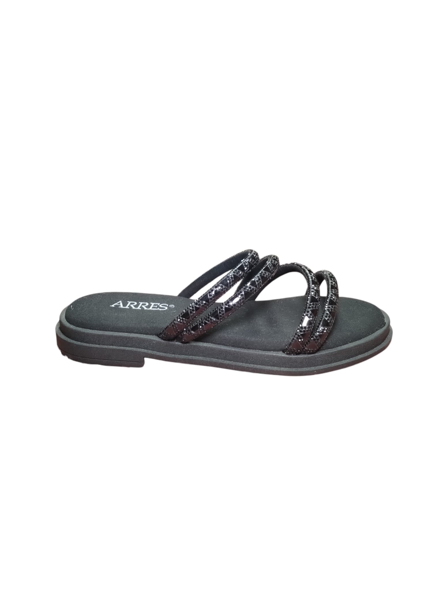 Sandali Donna Arres con Fasce Borchiate Argento