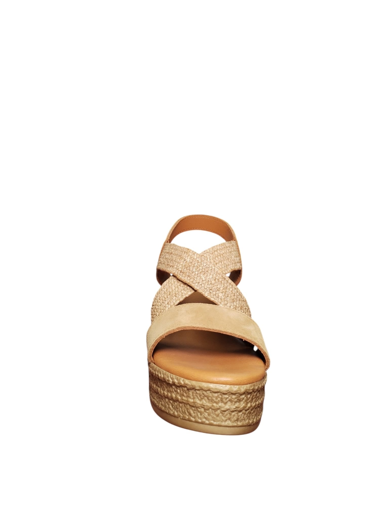 Sandali ARRES con Zeppa Intrecciata Beige