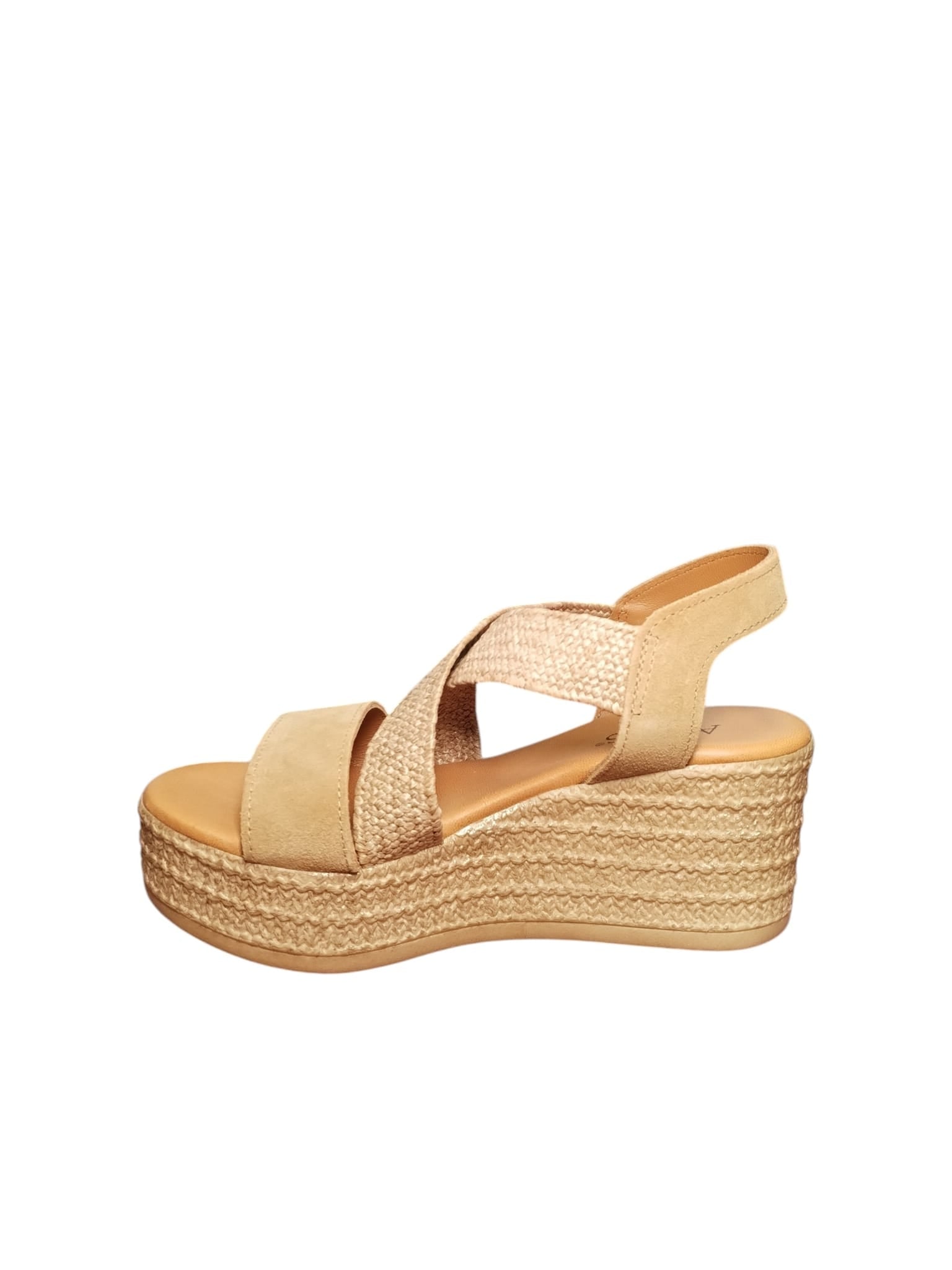 Sandali ARRES con Zeppa Intrecciata Beige