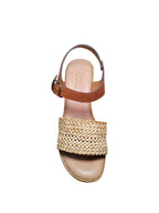 Sandali ARRES con Zeppa in Pelle e Paglia