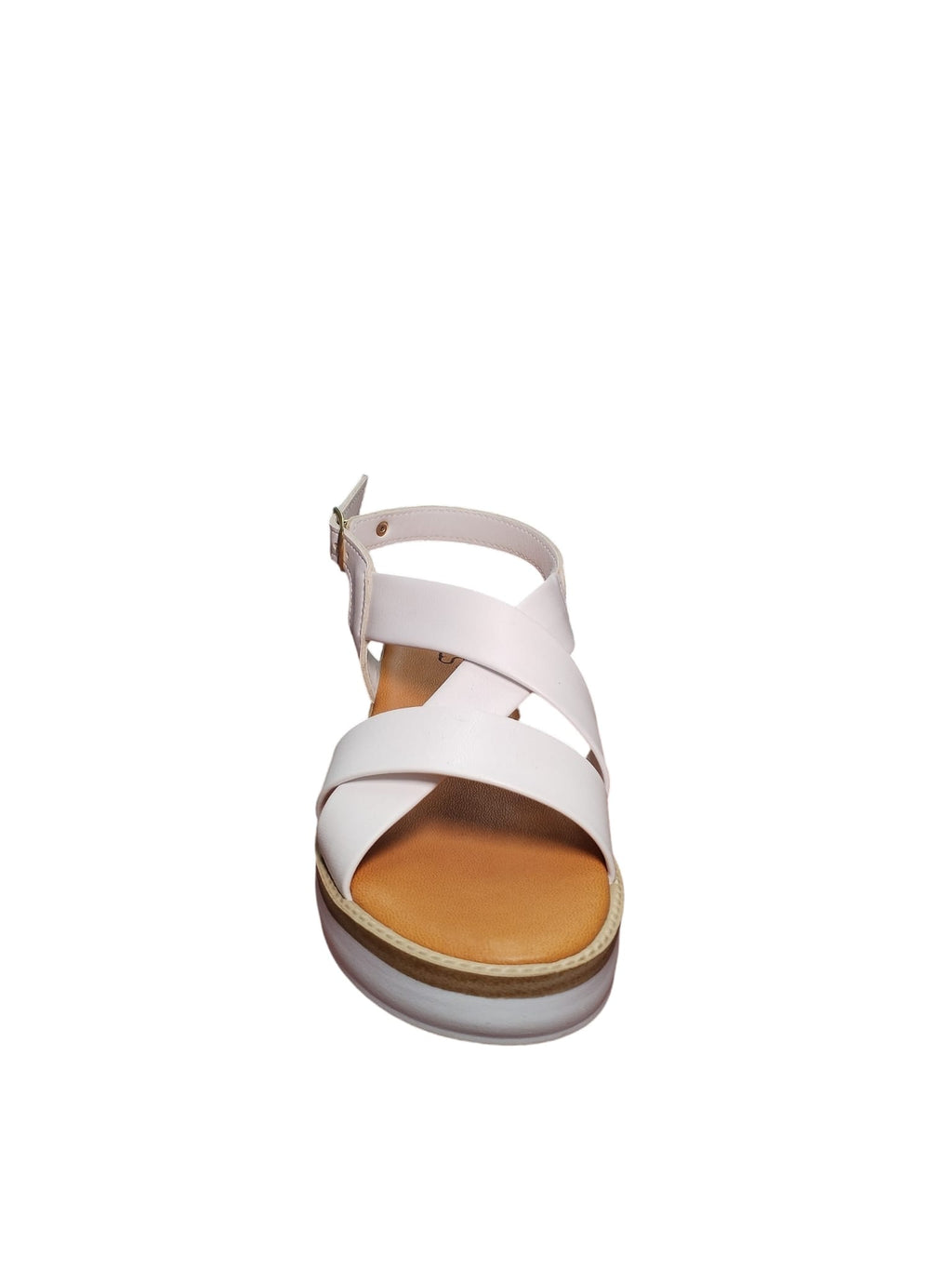 Sandali ARRES Donna con Zeppa in Pelle Bianca