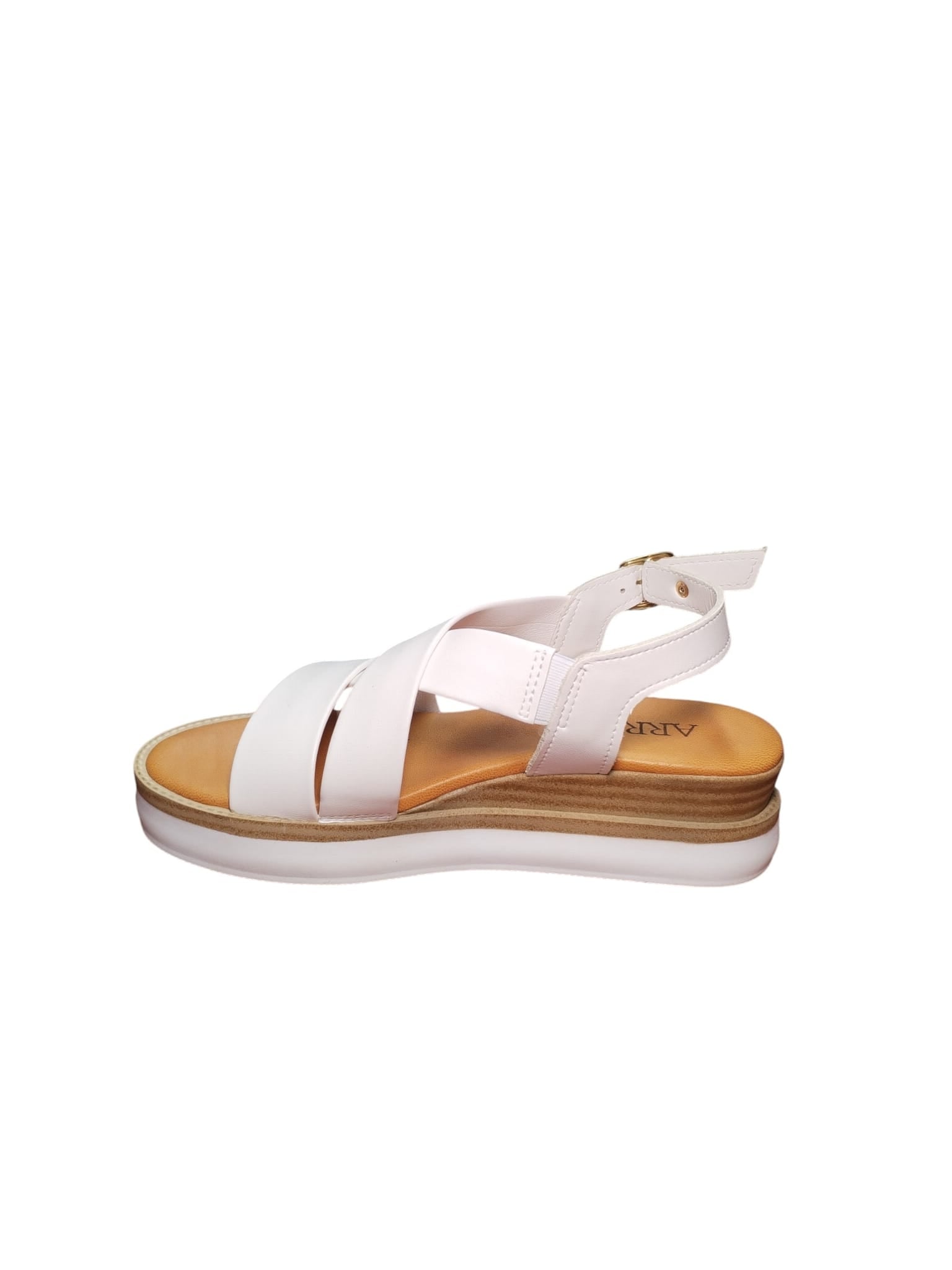 Sandali ARRES Donna con Zeppa in Pelle Bianca