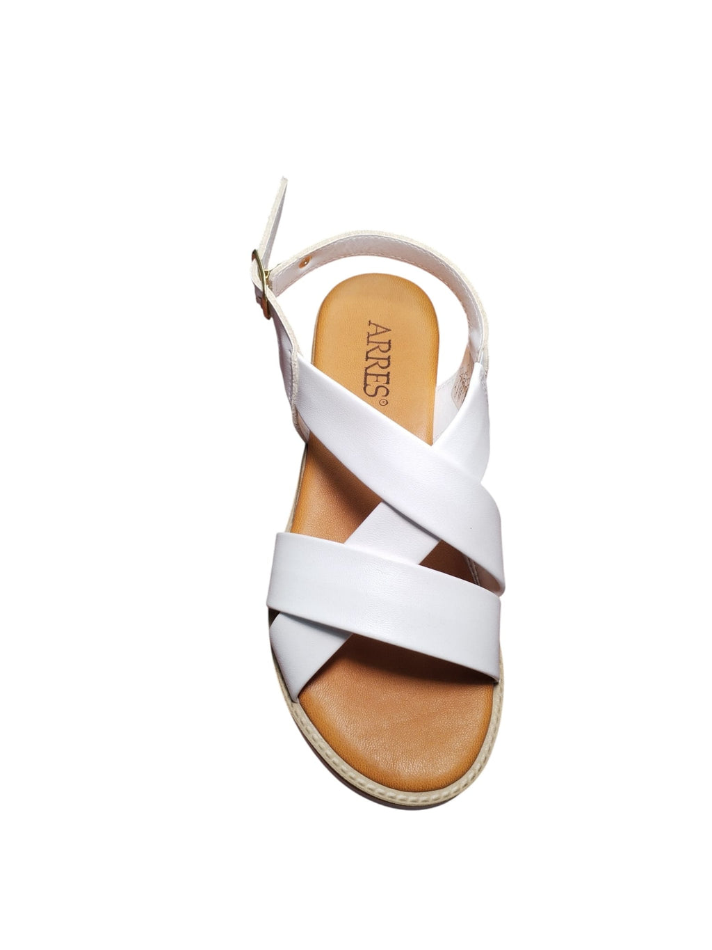 Sandali ARRES Donna con Zeppa in Pelle Bianca