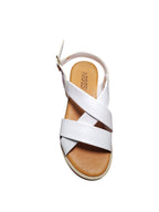 Sandali ARRES Donna con Zeppa in Pelle Bianca