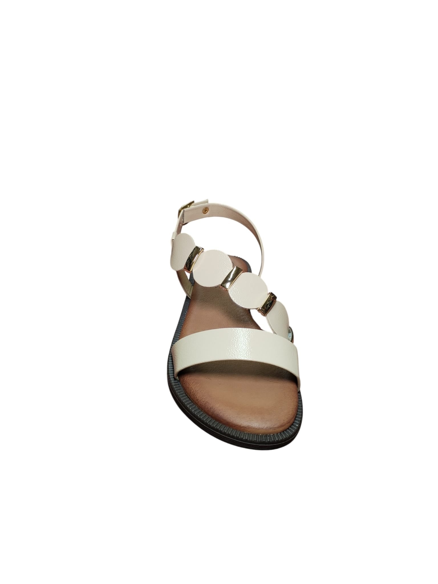 Sandalo Donna Panna con Dettagli Decorativi Eleganti