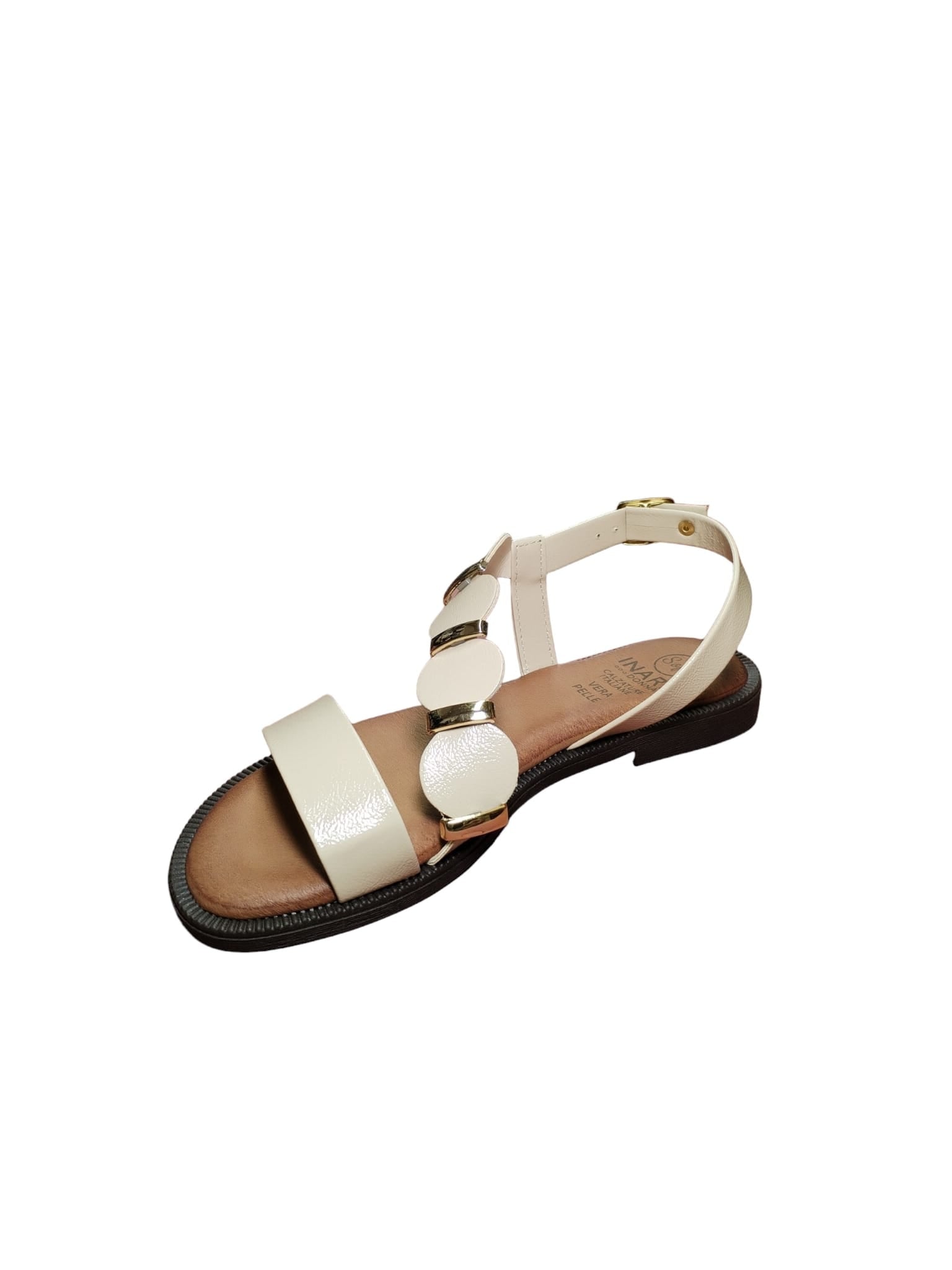 Sandalo Donna Panna con Dettagli Decorativi Eleganti