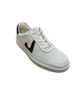 Sneaker Luisetti in vera pelle Casual Bianche Uomo/Unisex con Dettaglio Nero
