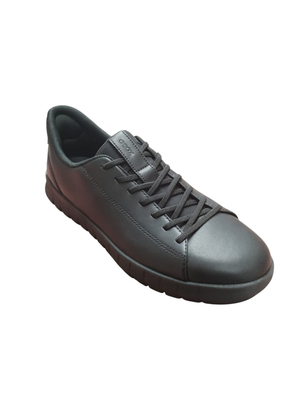 Geox Sneakers Uomo Nere in Pelle Traspirante con fast-in