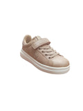 Sneaker Bambina Beige con Strappo e Lacci