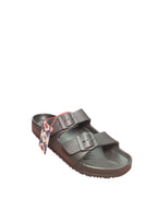 Sandali Gomma Americanino Neri Unisex Doppia Fibbia Regolabile Estivi