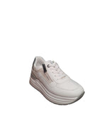 Sneakers Bianche Queen Helena Donna Platform con Zip Laterale