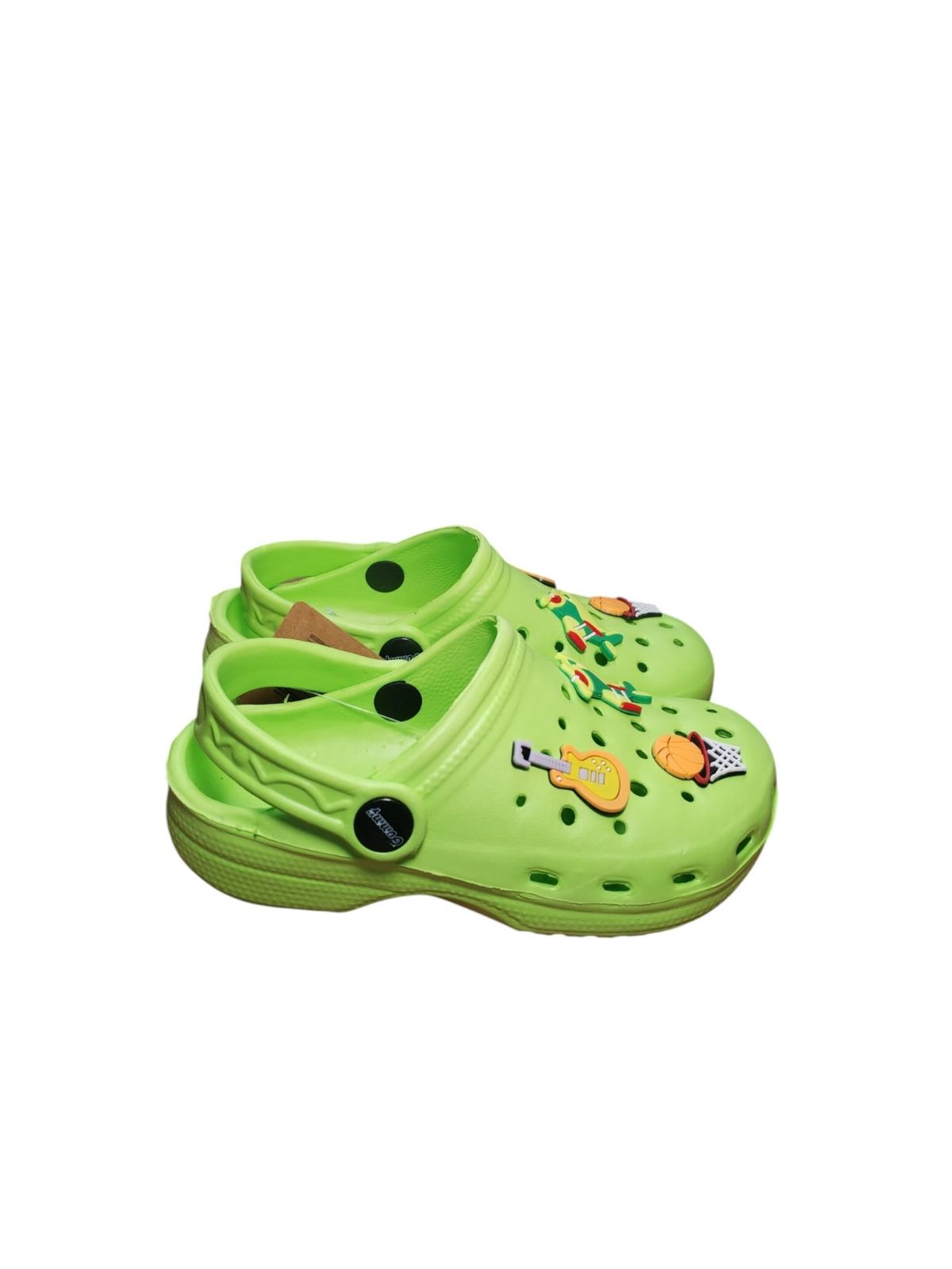 Zoccoli Bambino Verde Limone con Charms Divertenti