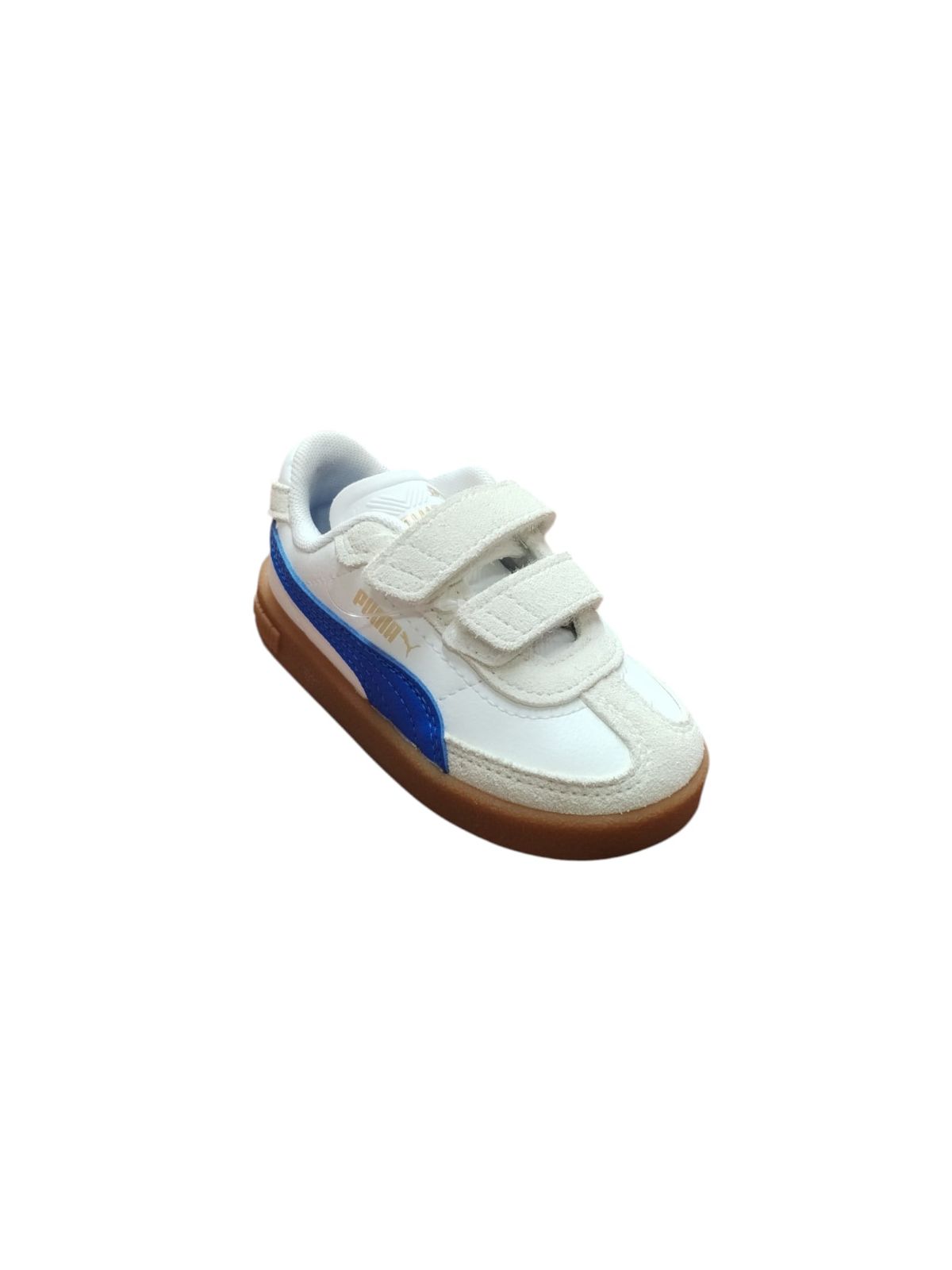 Puma Scarpe Bambino Velcro Bianco Blu Suola Gomma