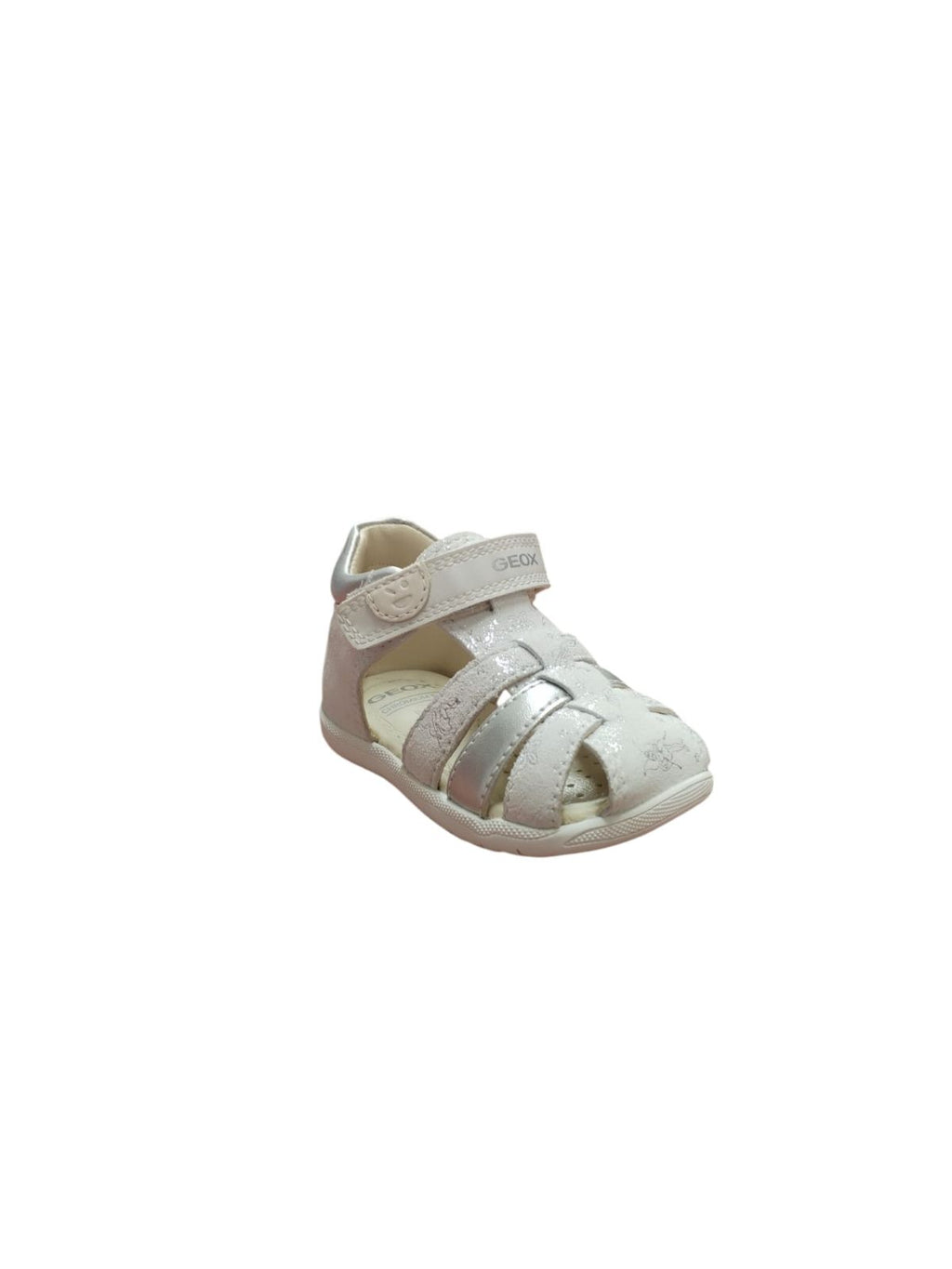 Sandalo Geox Bimba Primi Passi Bianco Argento Traspirante