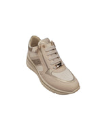 Sneakers KEYS Donna Beige con Zip Laterale e Dettagli Oro