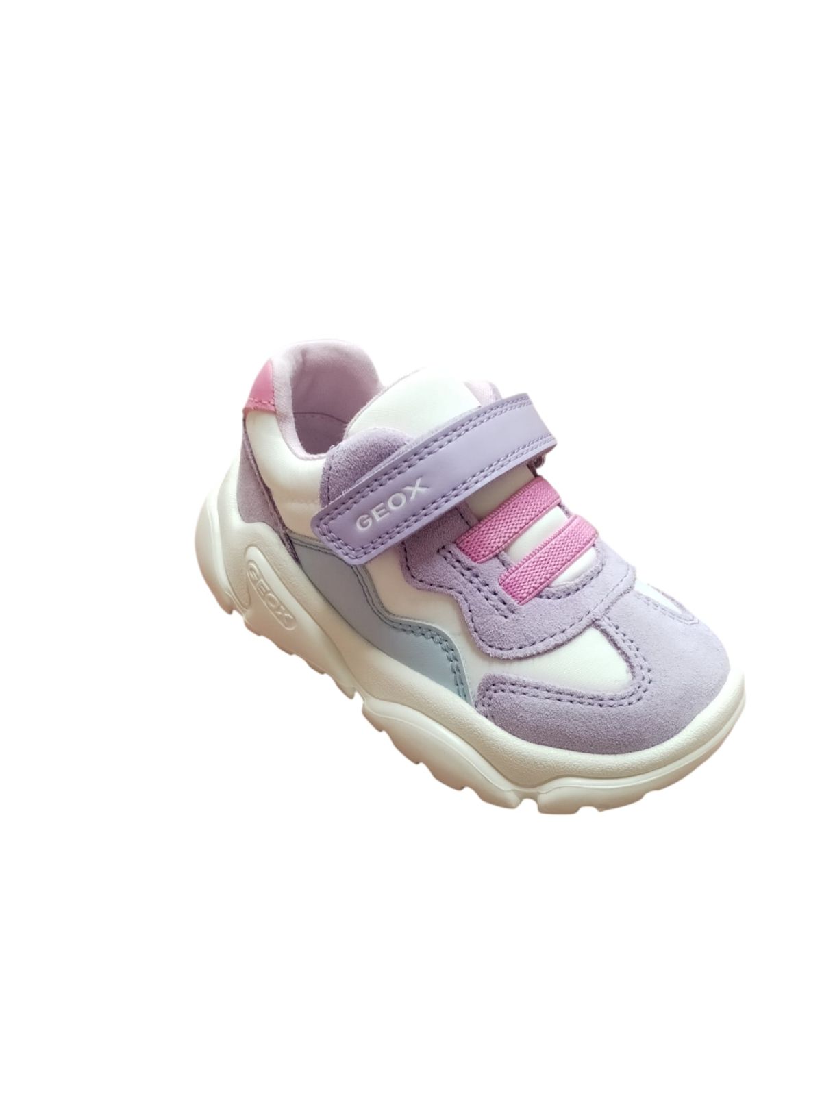 Scarpe Geox Bambina Sneakers Velcro Viola Rosa