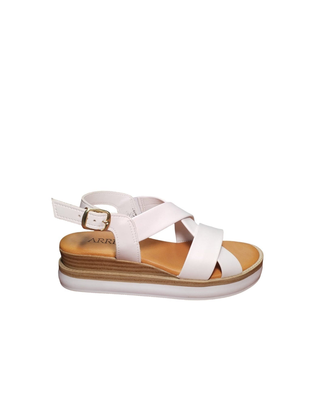 Sandali ARRES Donna con Zeppa in Pelle Bianca