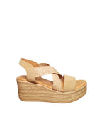 Sandali ARRES con Zeppa Intrecciata Beige
