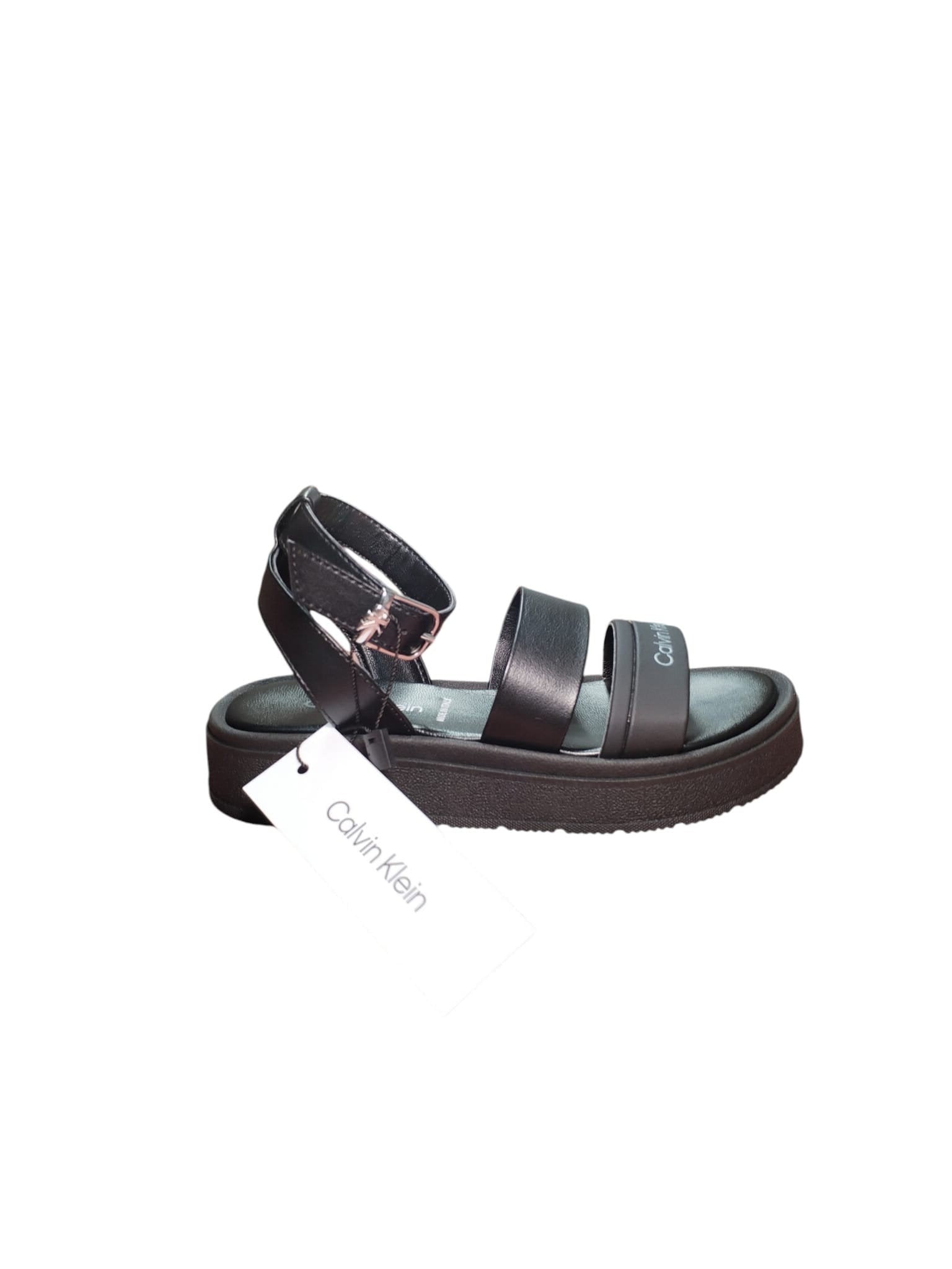 Sandali Platform Calvin Klein Neri con Fasce e Cinturino
