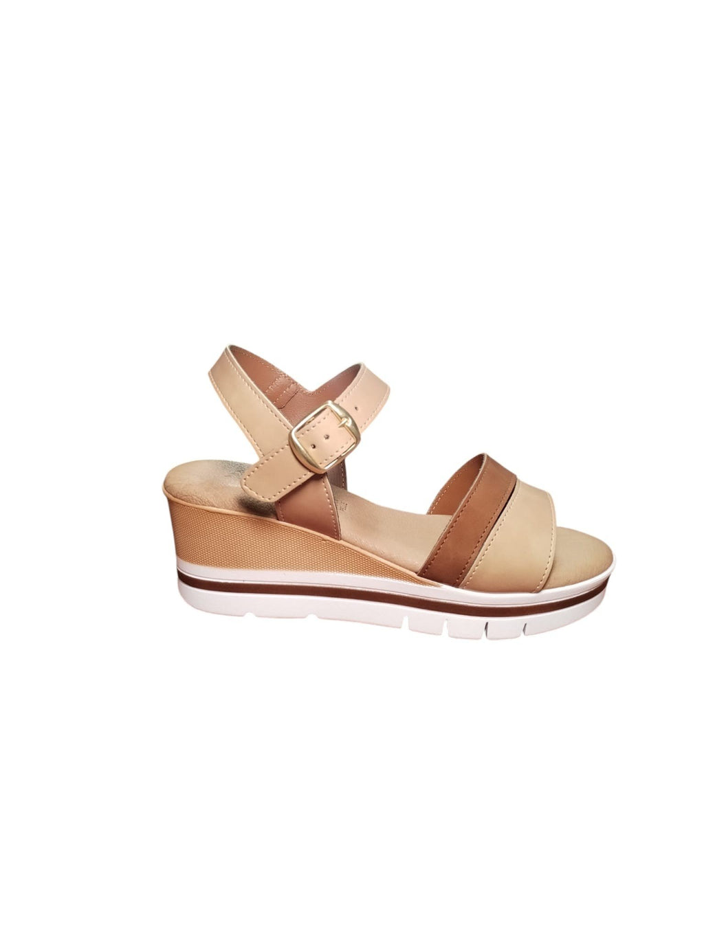 Sandali Donna ARRES con Zeppa Comfort Beige e Marrone