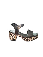 Sandali Donna ARRES con Tacco e Plateau Stampa Leopardata