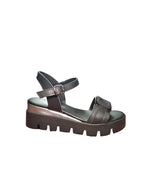 Sandali ARRES Platform Neri Donna con Suola Chunky e Dettaglio Argento